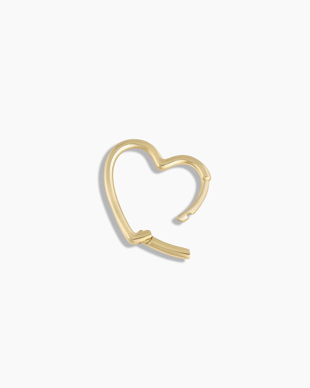 14K Gold Open Heart Single Huggie