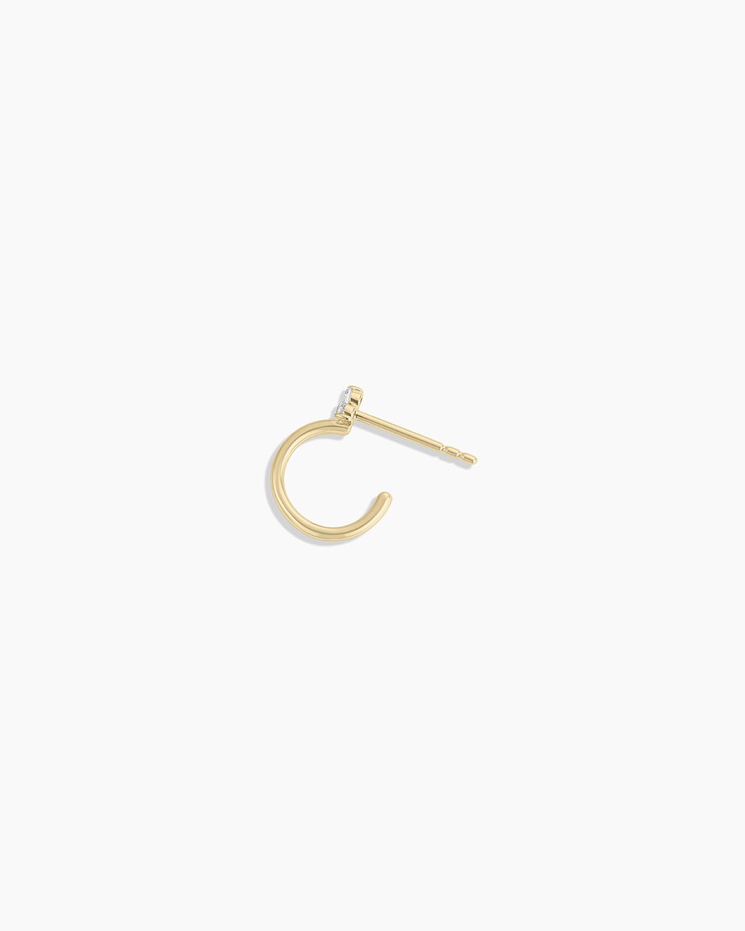 White Sapphire Bali Stud Single Huggie