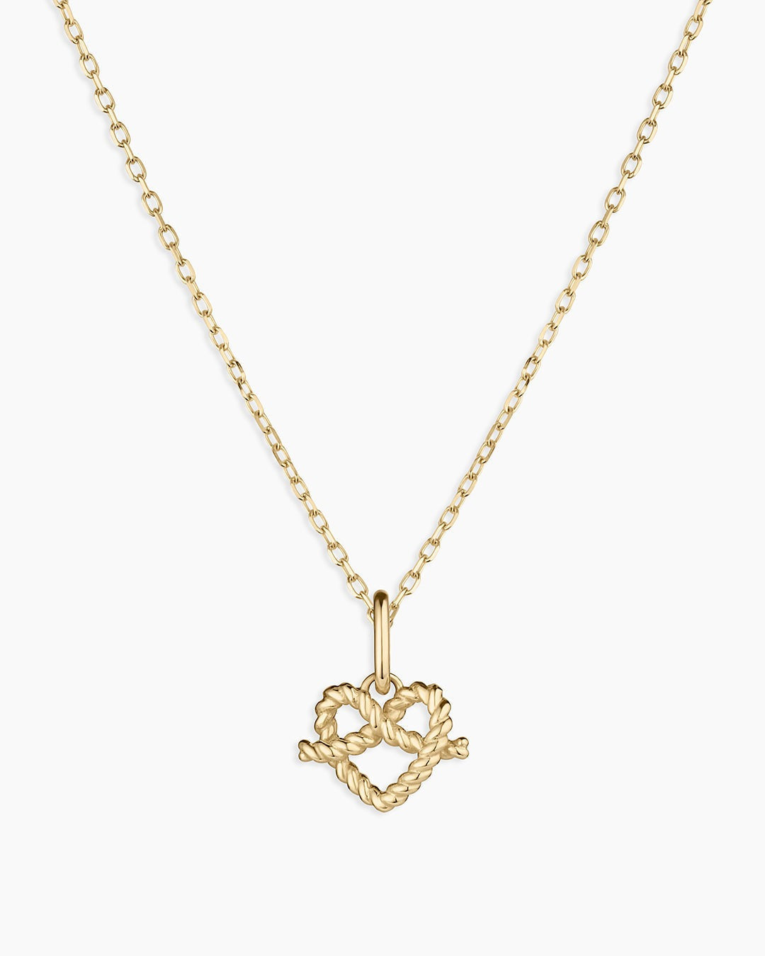 14K Gold Love Knot Charm Necklace