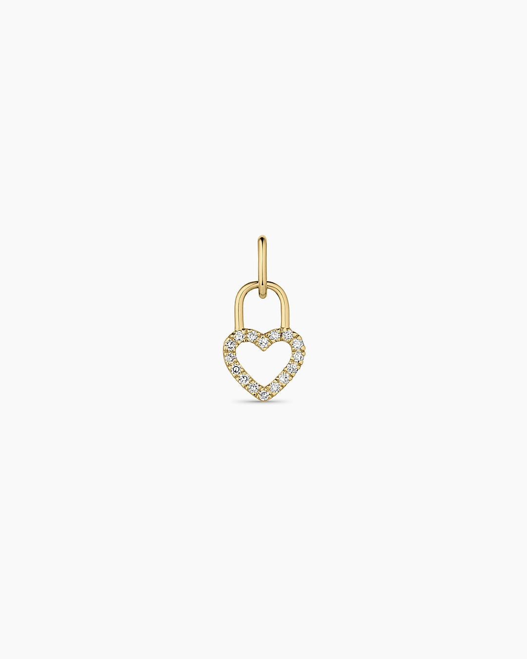 Diamond Heart Padlock Charm