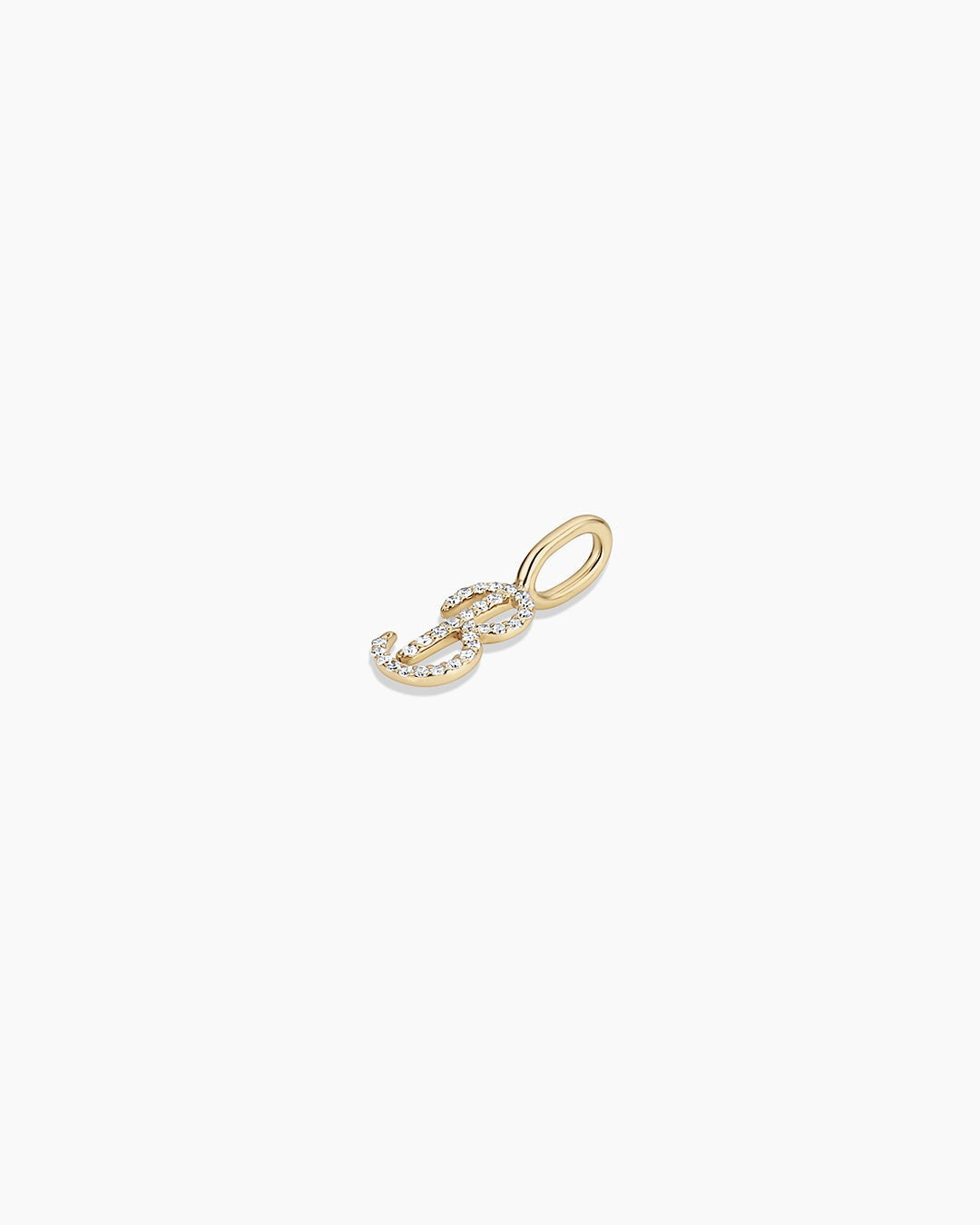 Diamond Script Alphabet Charm
