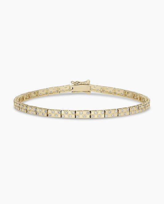 Diamond Checkered Tennis Bracelet