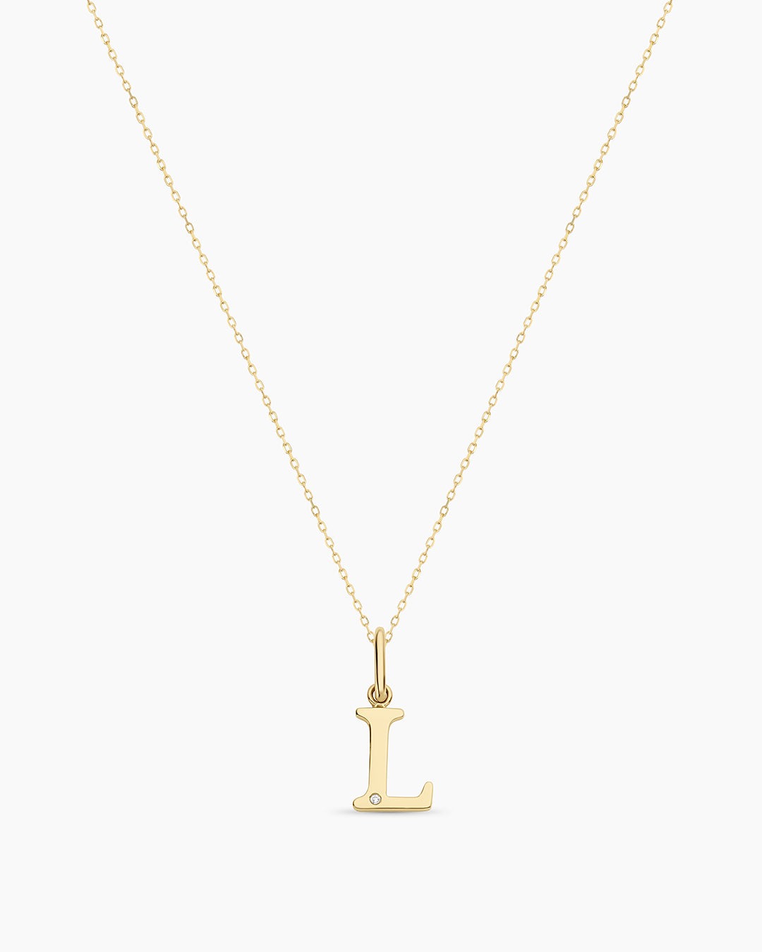 Diamond Vintage Alphabet Charm Necklace