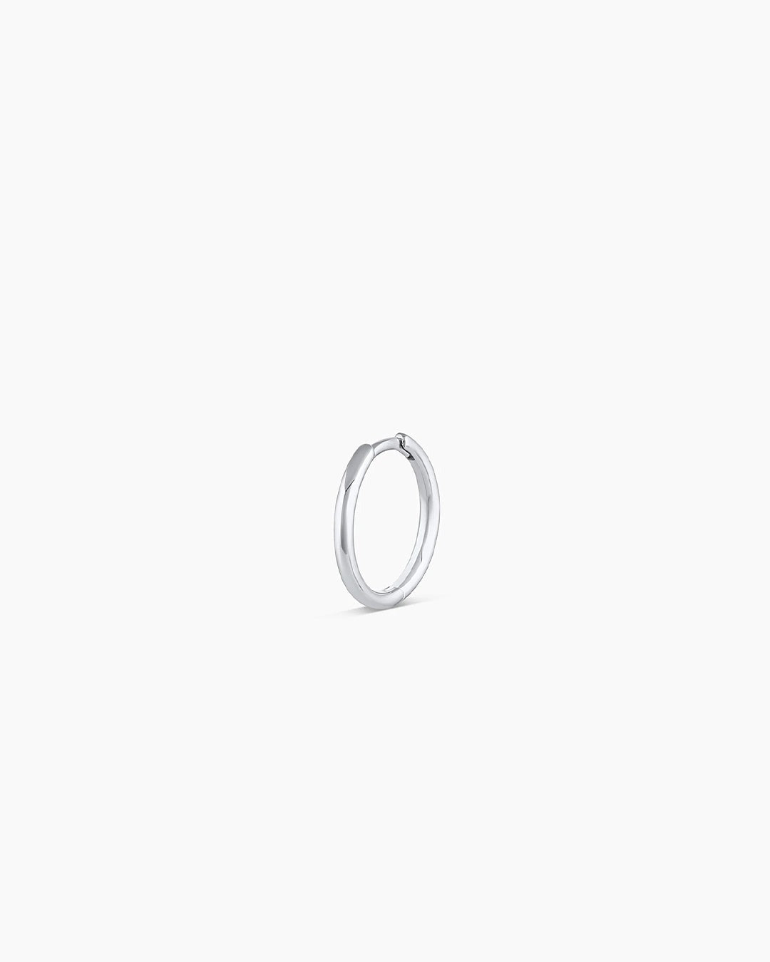 14K White Gold Classic Single Huggie