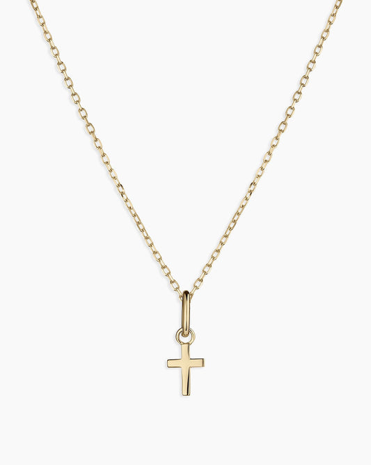 14K Gold Cross Charm Necklace