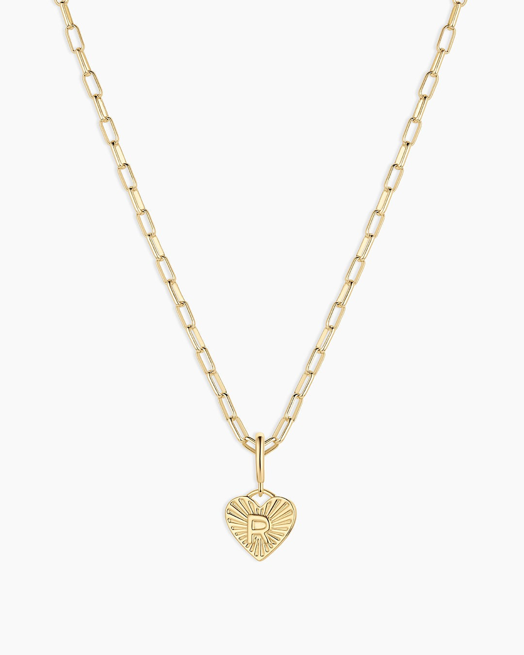 Vintage Heart Alphabet Charm Necklace