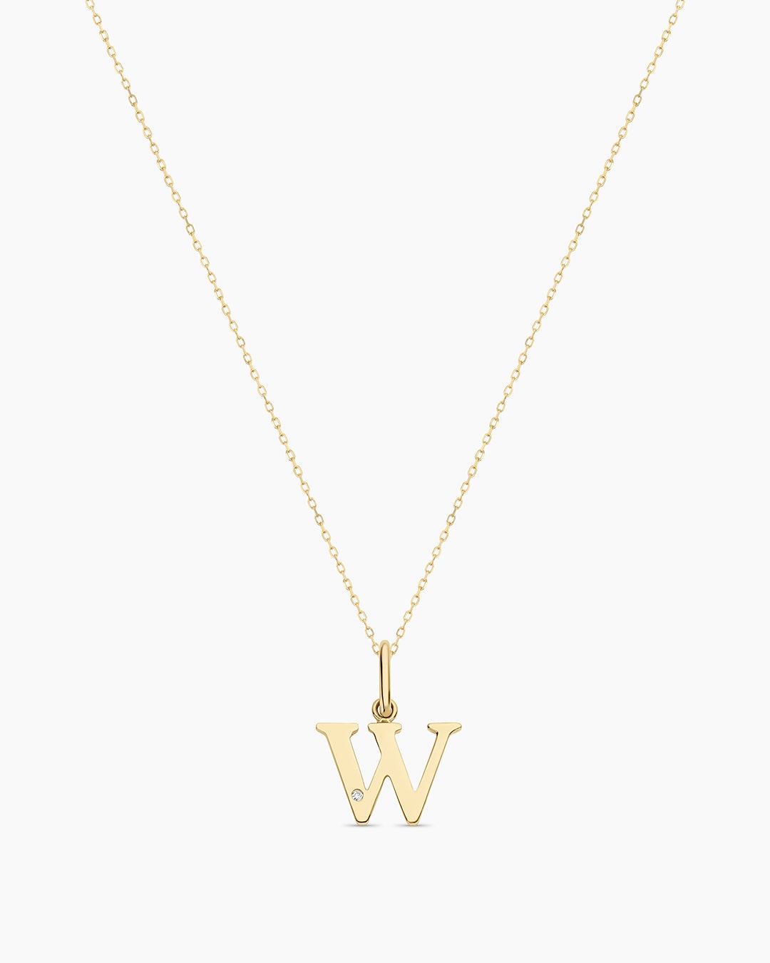 Diamond Vintage Alphabet Charm Necklace