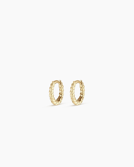14K Gold Crew Huggies 8mm