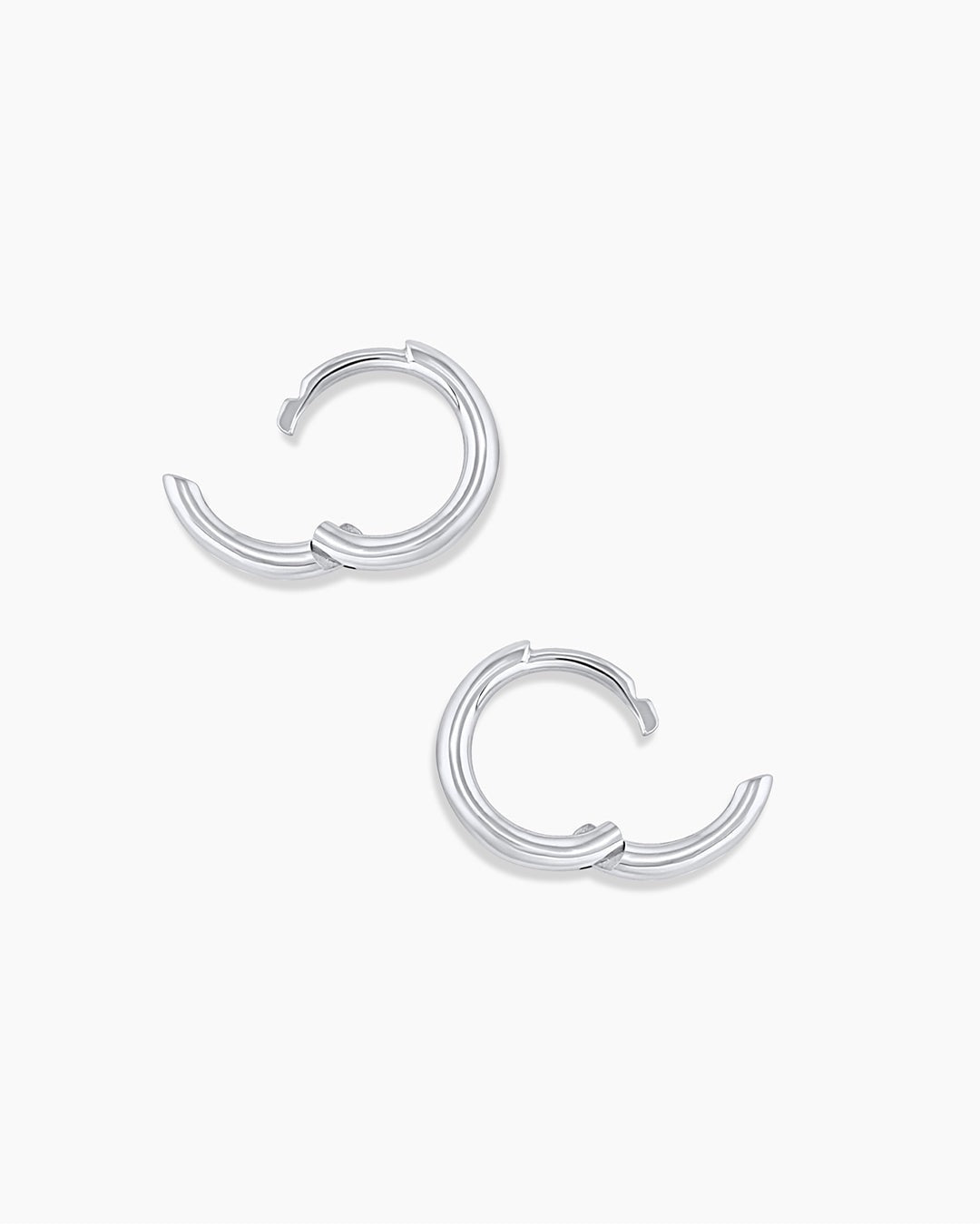 14K White Gold Classic Huggies