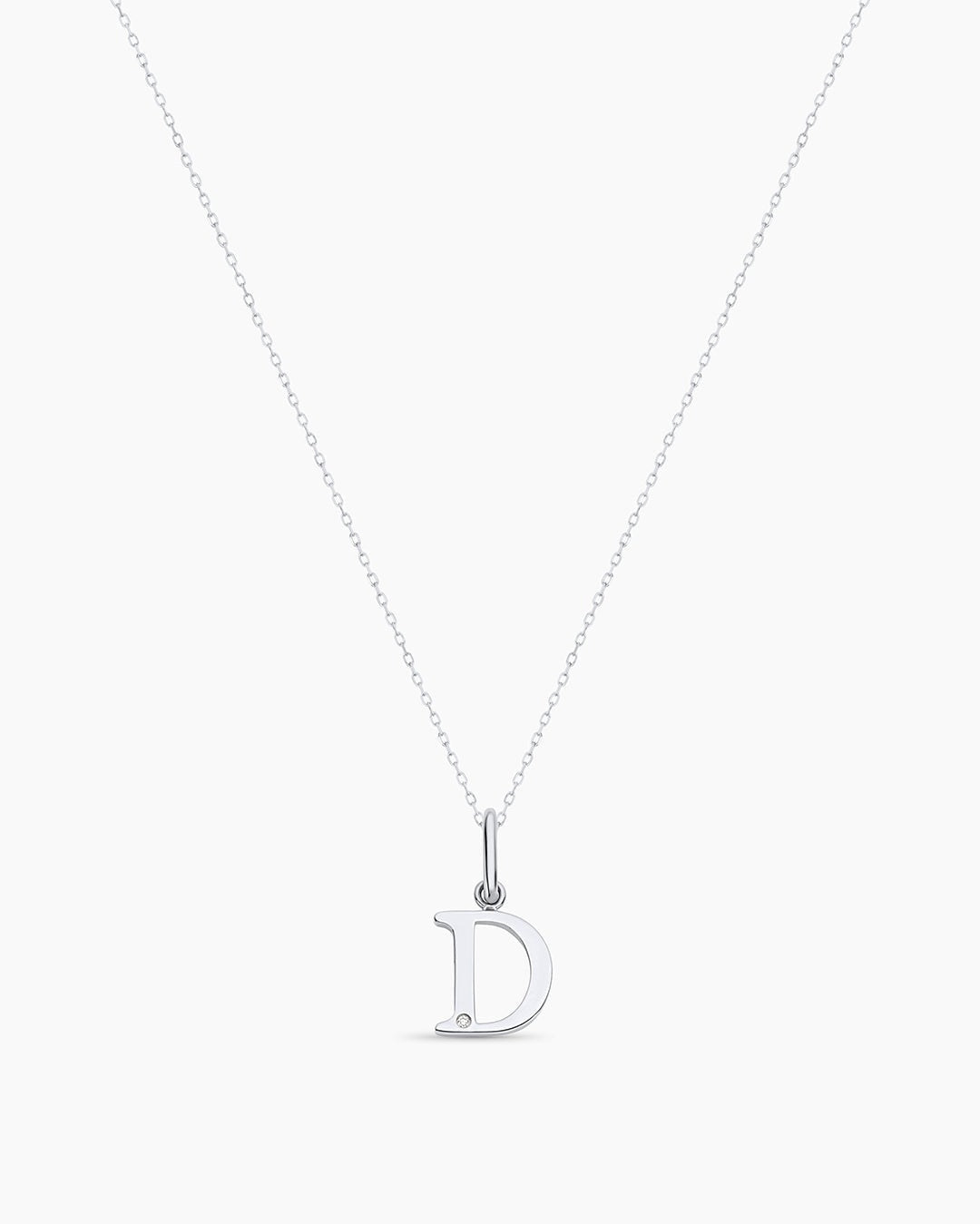 Diamond Vintage Alphabet Charm Necklace