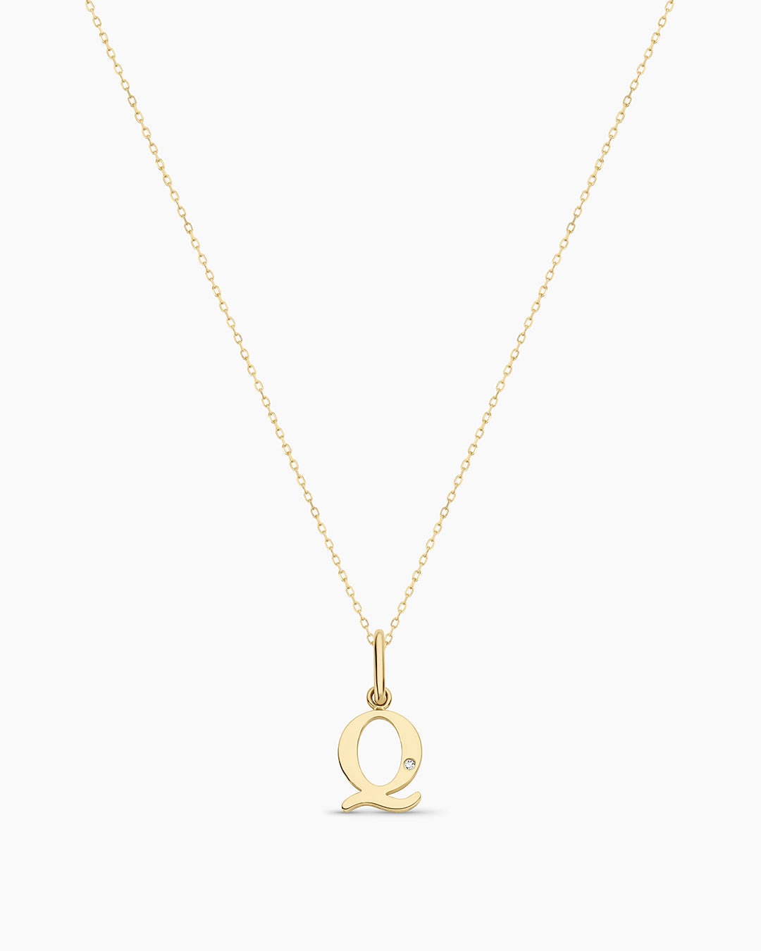 Diamond Vintage Alphabet Charm Necklace