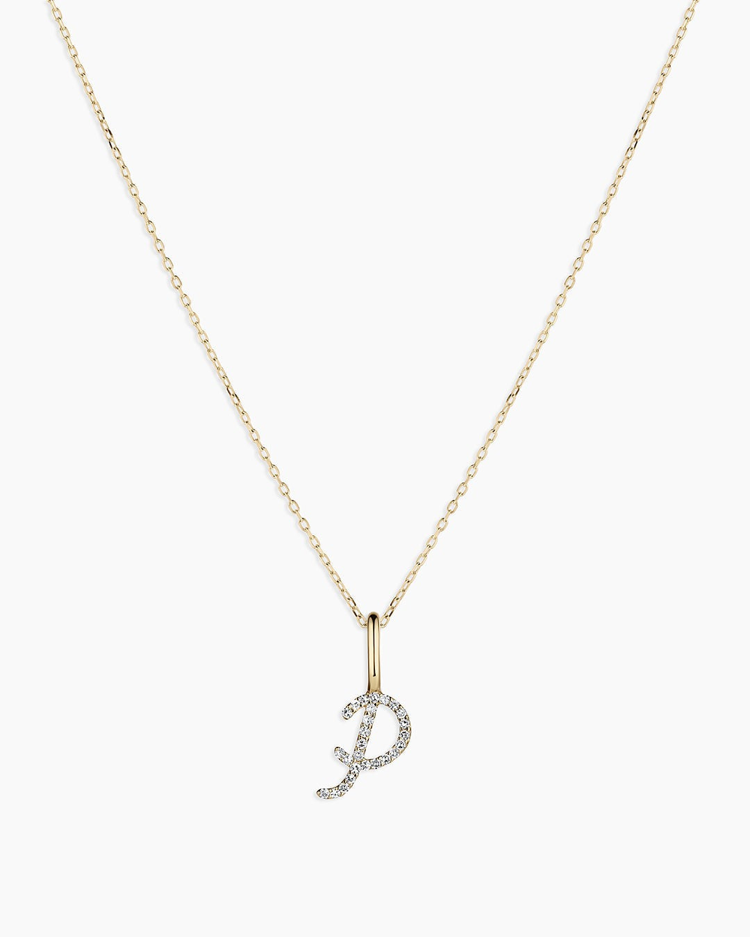 Diamond Script Alphabet Charm Necklace