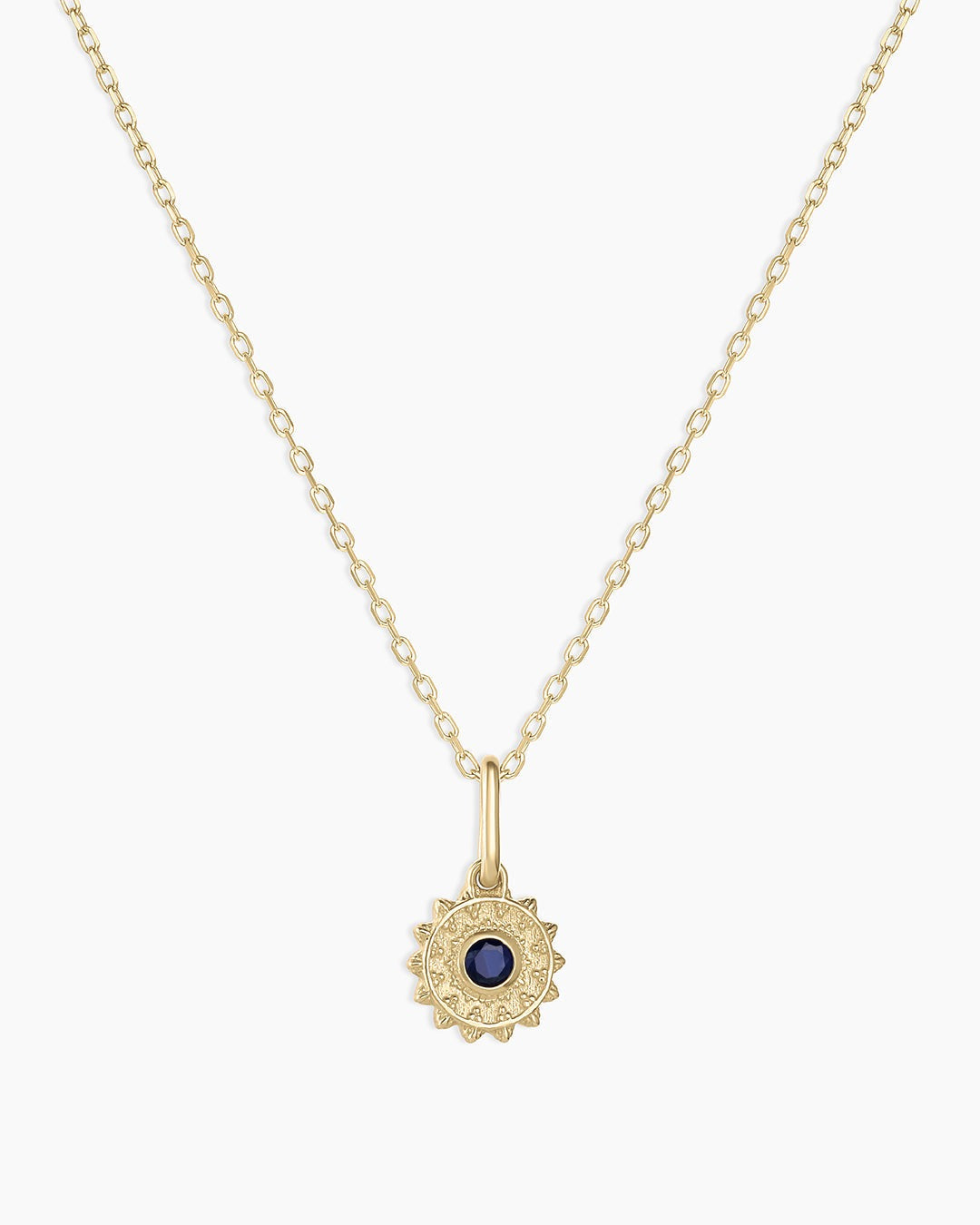 Sun Birthstone Charm Necklace