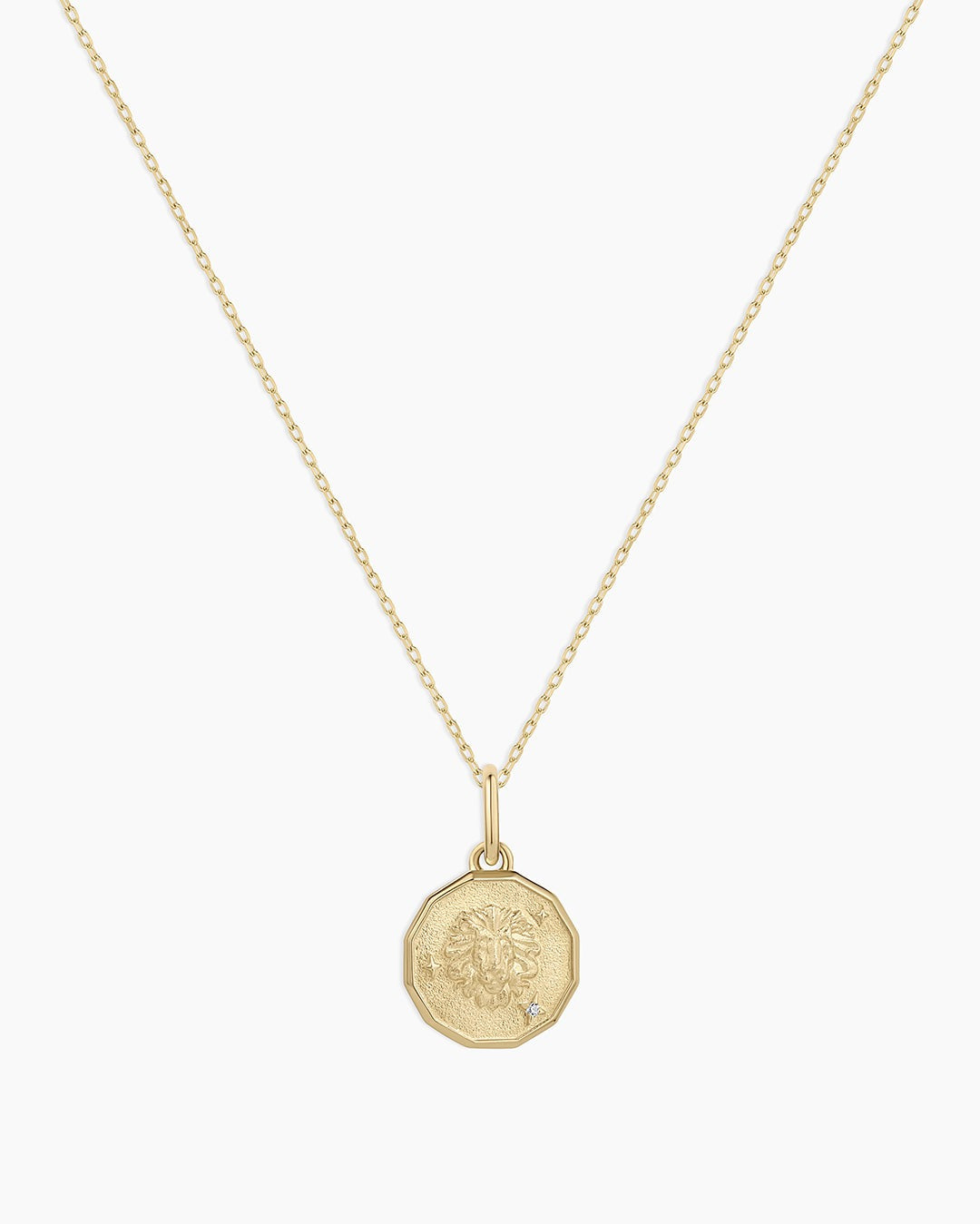 Diamond Zodiac Coin Charm Necklace