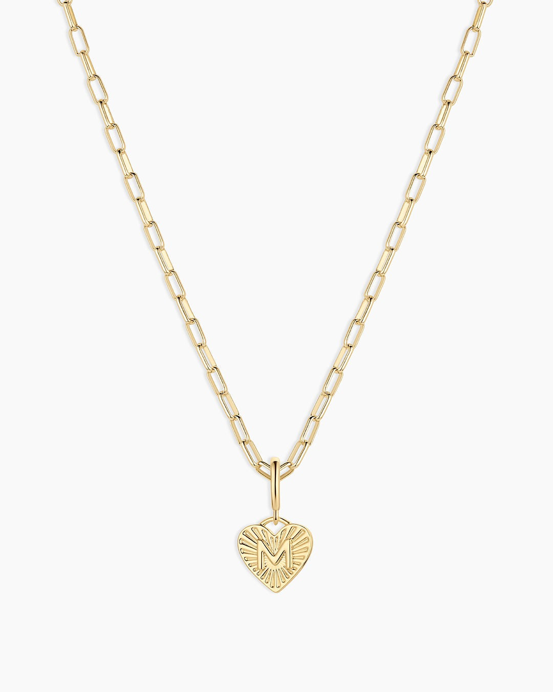 Vintage Heart Alphabet Charm Necklace