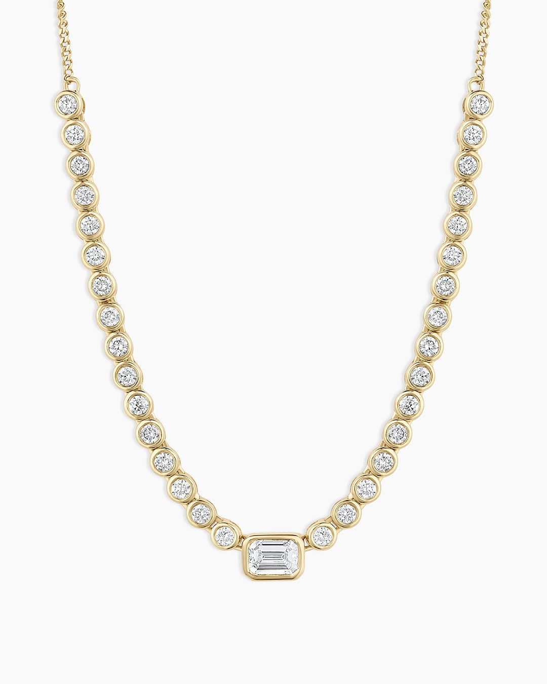 Lab Grown Diamond Emerald Row Necklace