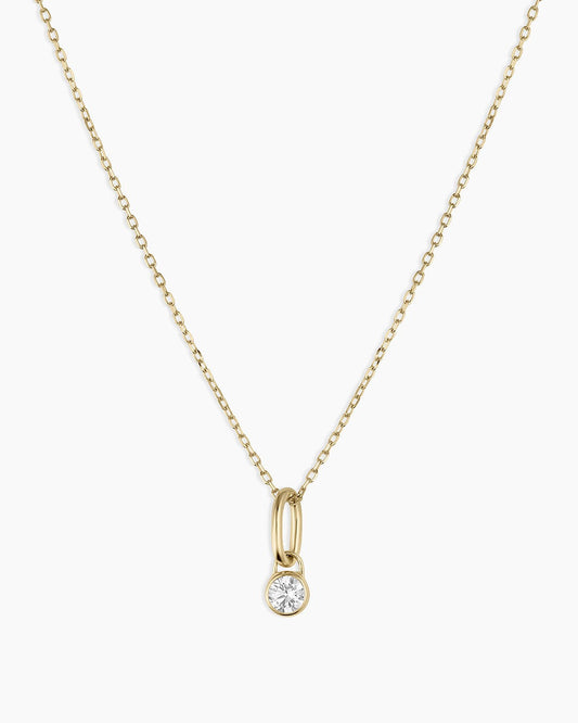 Lab Grown Diamond Halo Charm Necklace