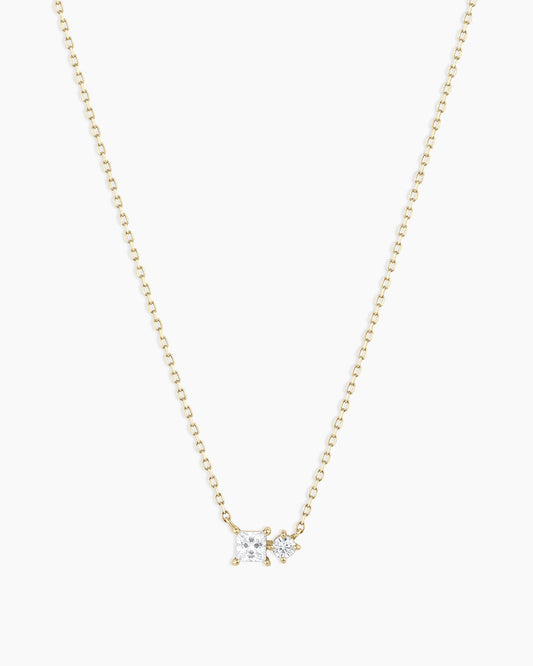 Diamond and White Sapphire Necklace