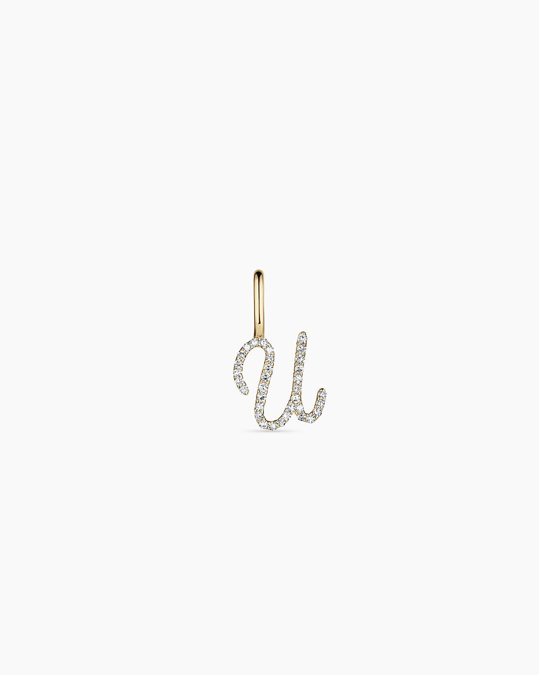 Diamond Script Alphabet Charm
