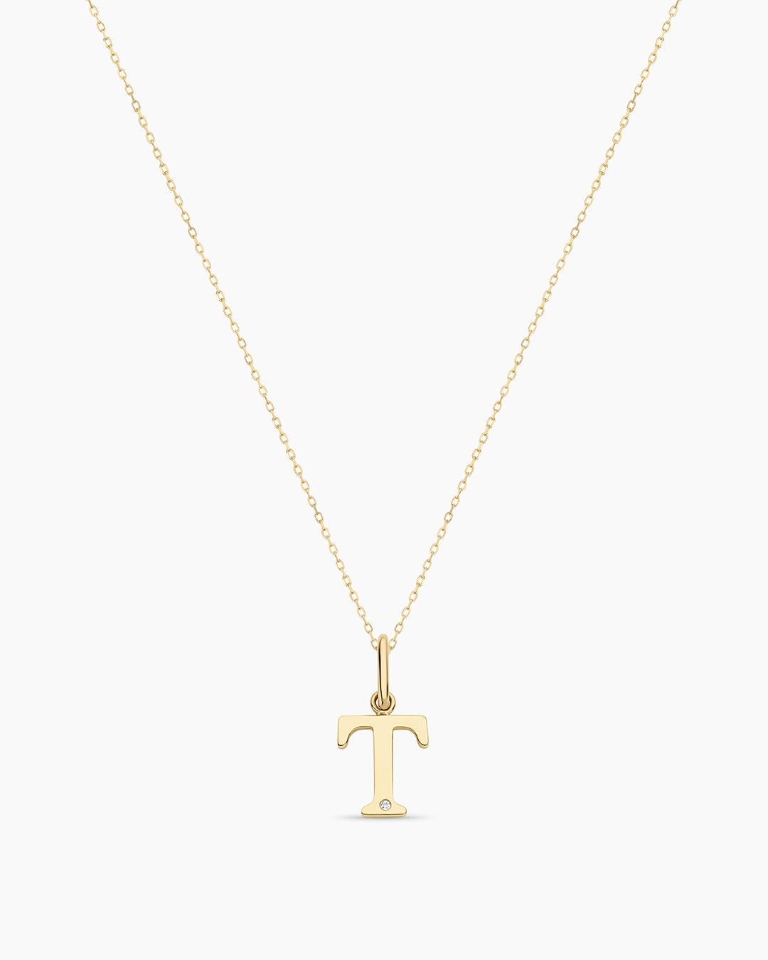 Diamond Vintage Alphabet Charm Necklace