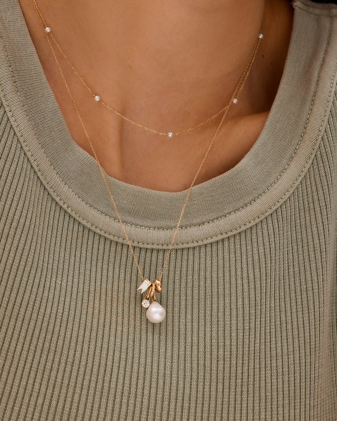 14K Gold Mama Halo Charm
