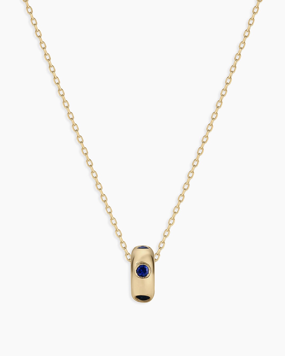 14K Gold Birthstone Halo Charm Necklace