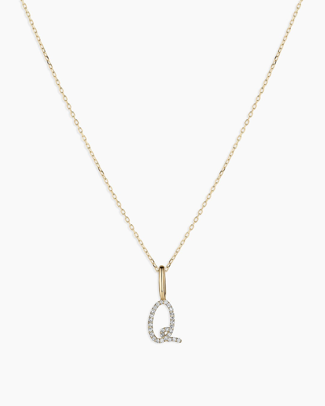 Diamond Script Alphabet Charm Necklace