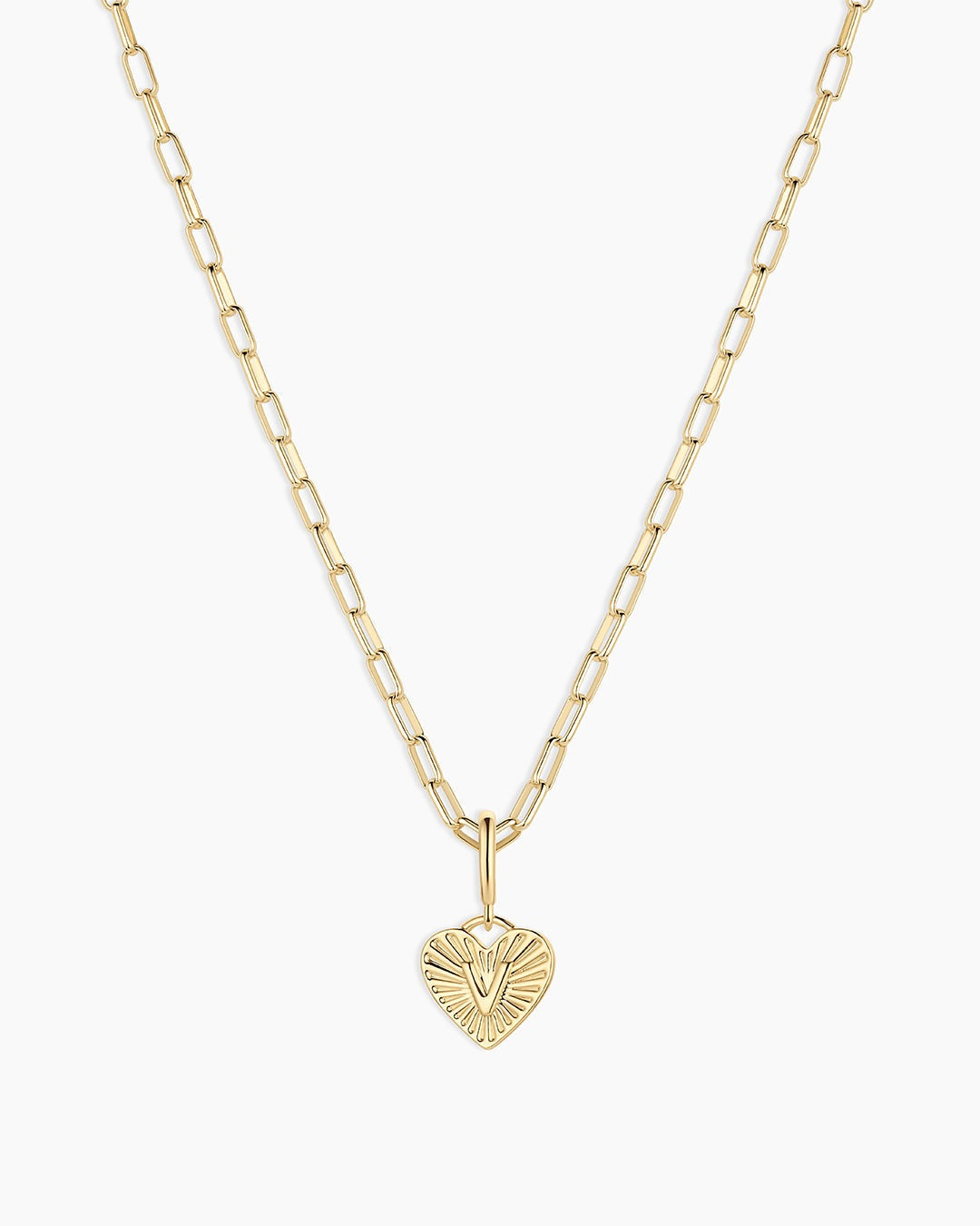 Vintage Heart Alphabet Charm Necklace