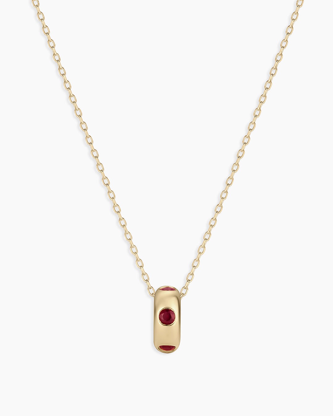 14K Gold Birthstone Halo Charm Necklace