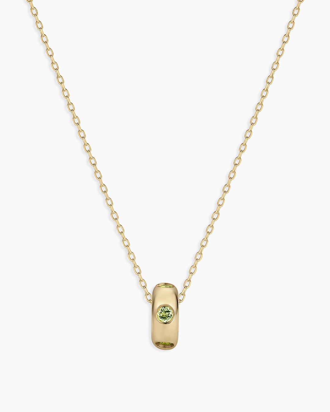 14K Gold Birthstone Halo Charm Necklace
