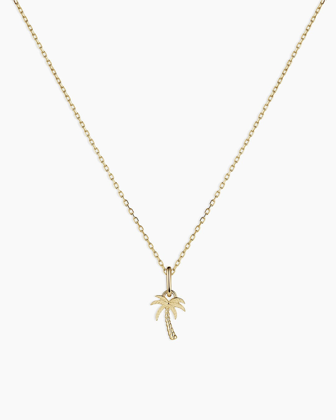 14K Gold Palm Charm Necklace