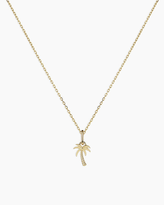 14K Gold Palm Charm Necklace