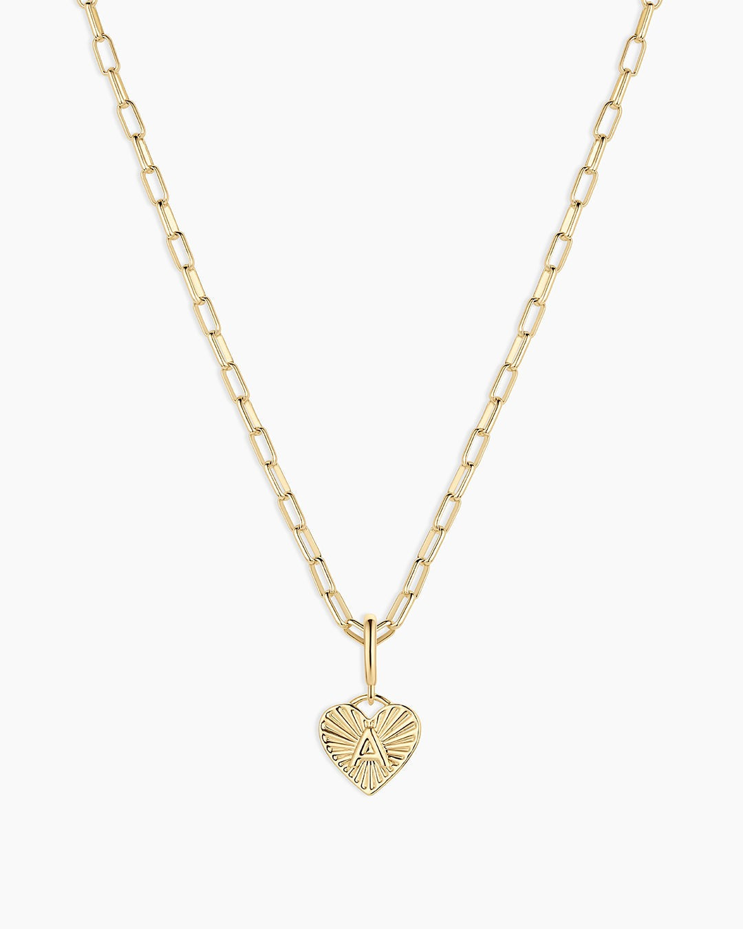 Vintage Heart Alphabet Charm Necklace