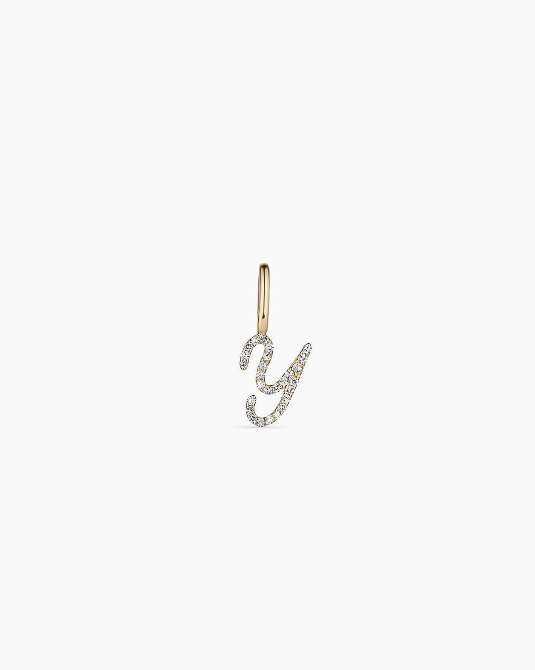 Diamond Script Alphabet Charm