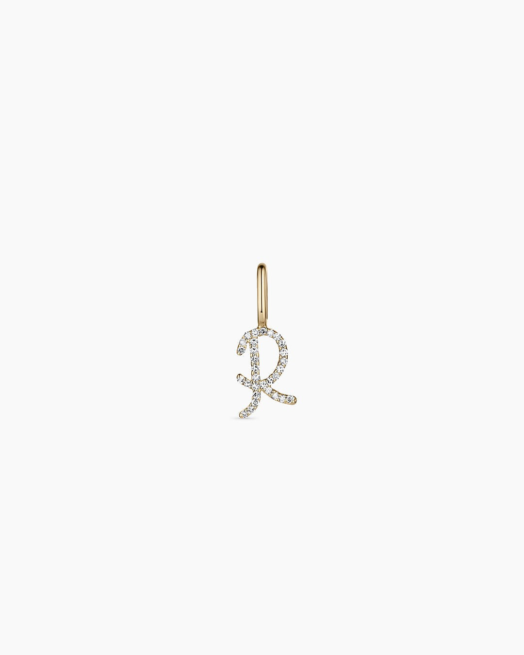 Diamond Script Alphabet Charm