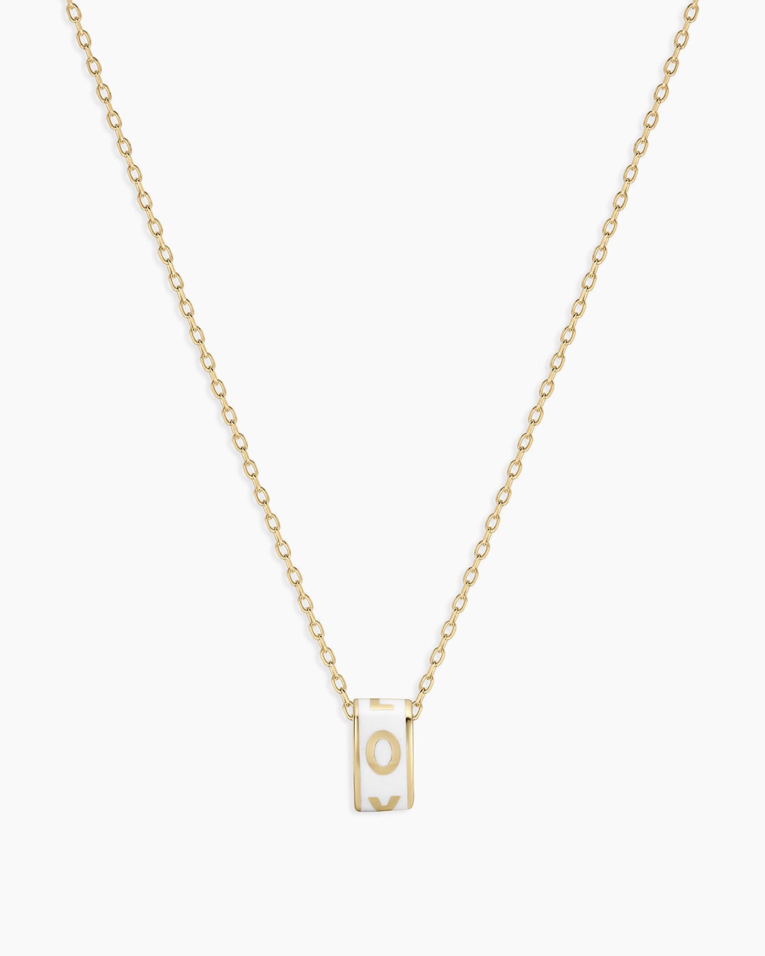 14K Gold Love Halo Charm Necklace