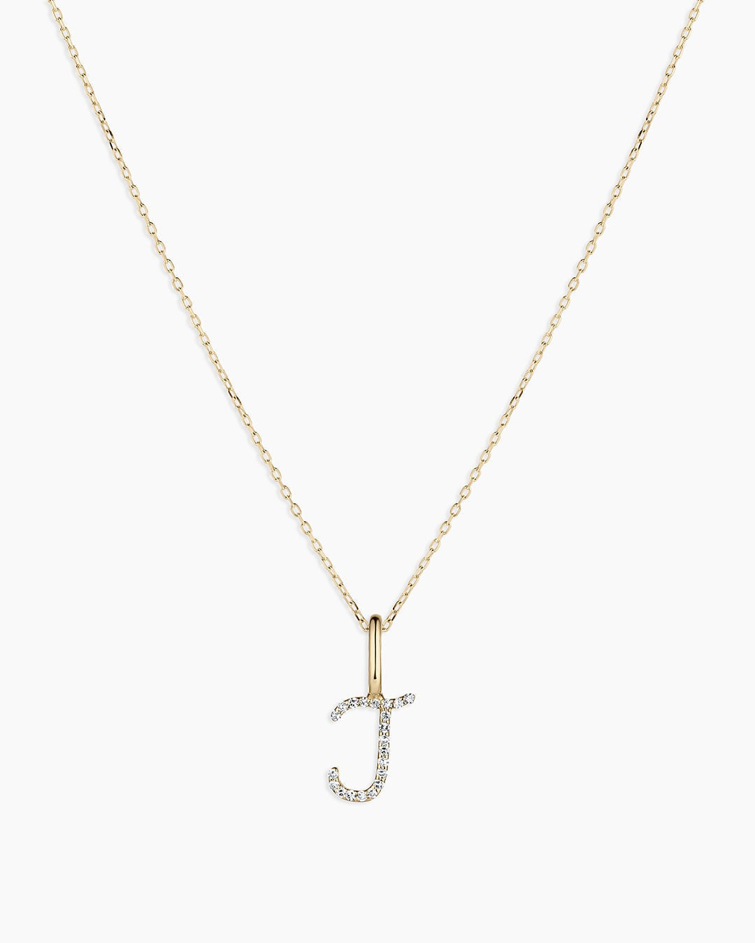 Diamond Script Alphabet Charm Necklace