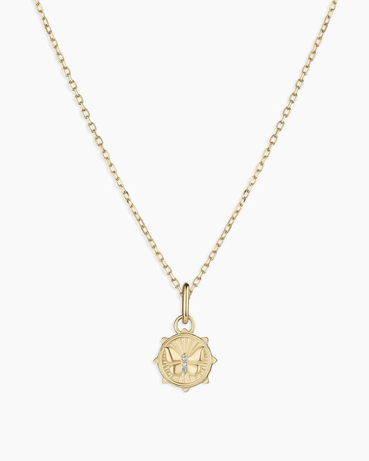 Diamond Butterfly Charm Necklace