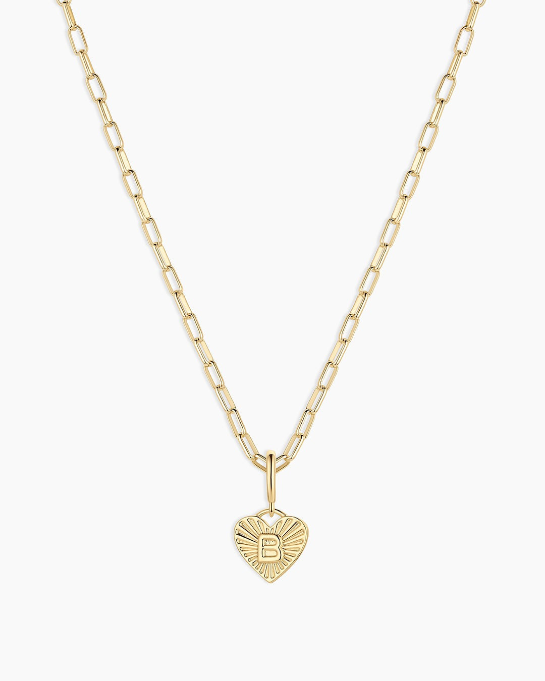 Vintage Heart Alphabet Charm Necklace