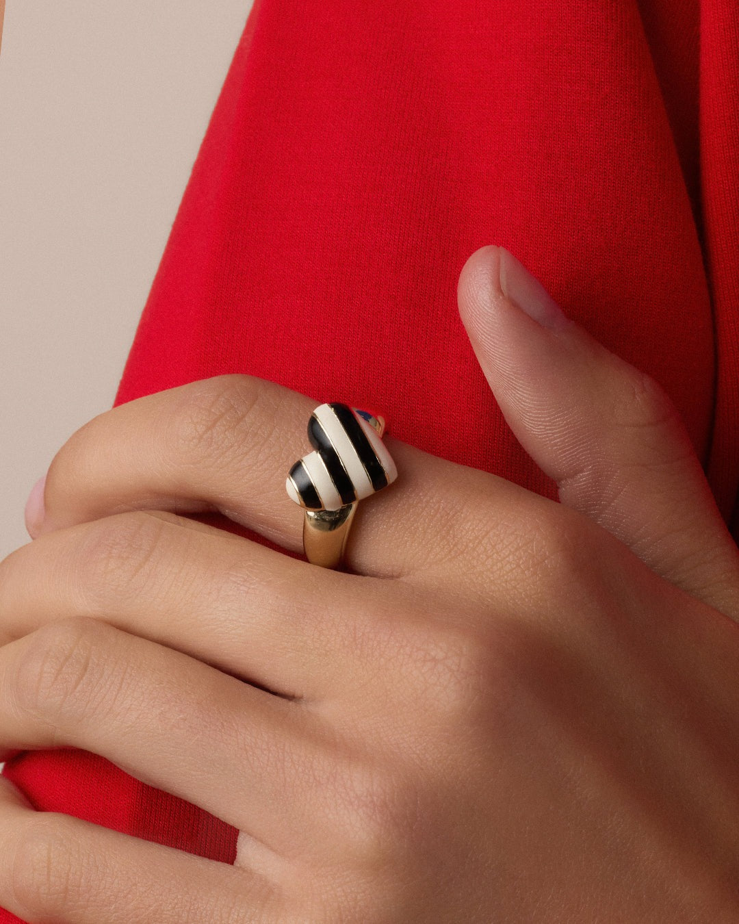 Campbell Enamel Heart Ring