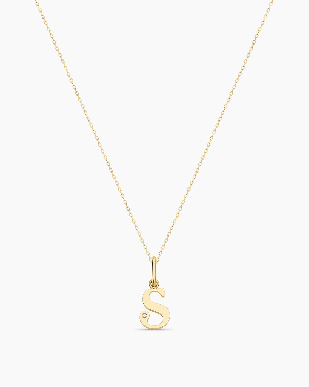 Diamond Vintage Alphabet Charm Necklace