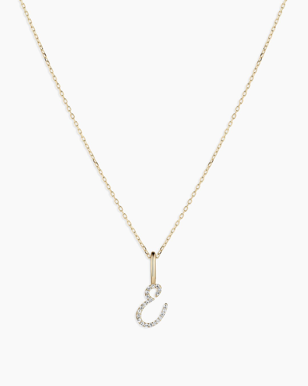Diamond Script Alphabet Charm Necklace