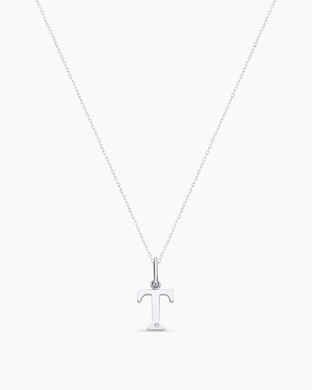 Diamond Vintage Alphabet Charm Necklace