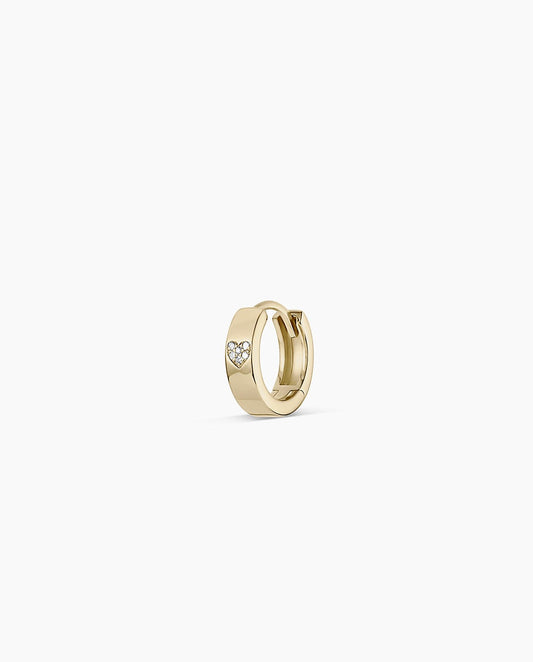 Diamond Love Rose Single Huggie