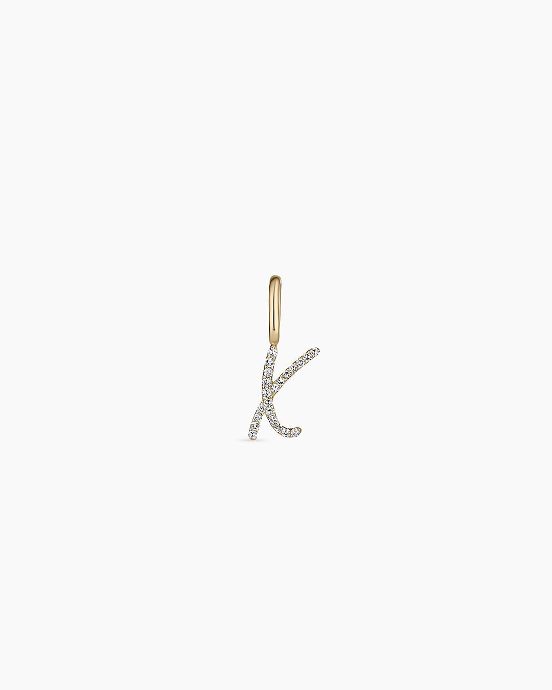Diamond Script Alphabet Charm