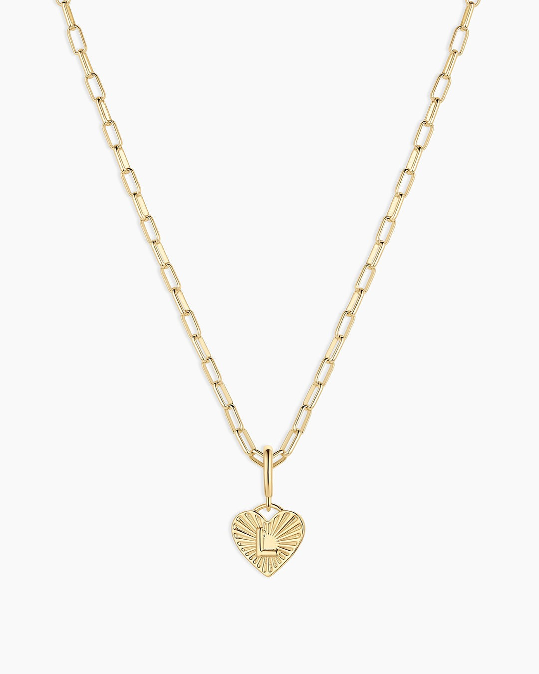 Vintage Heart Alphabet Charm Necklace