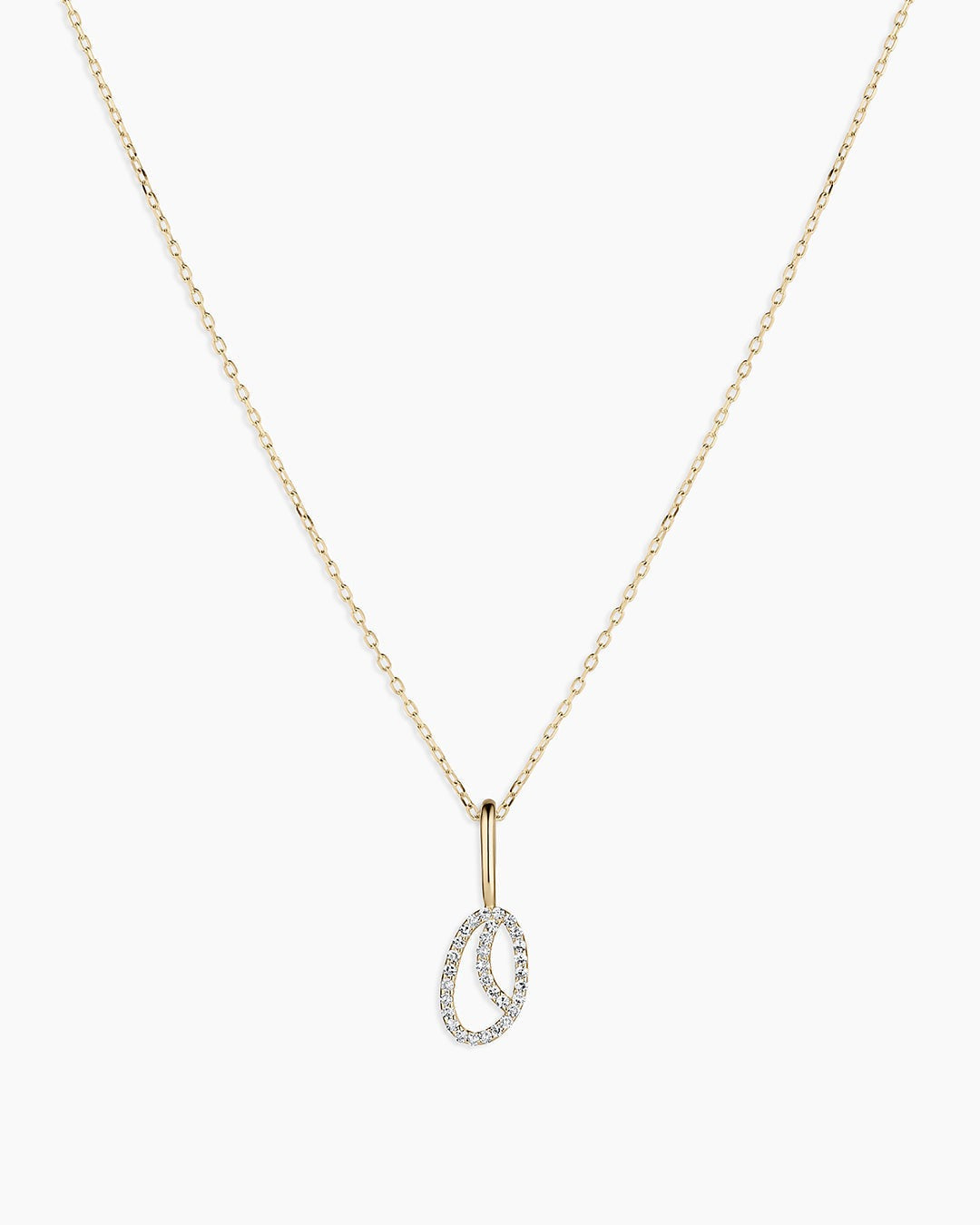 Diamond Script Alphabet Charm Necklace