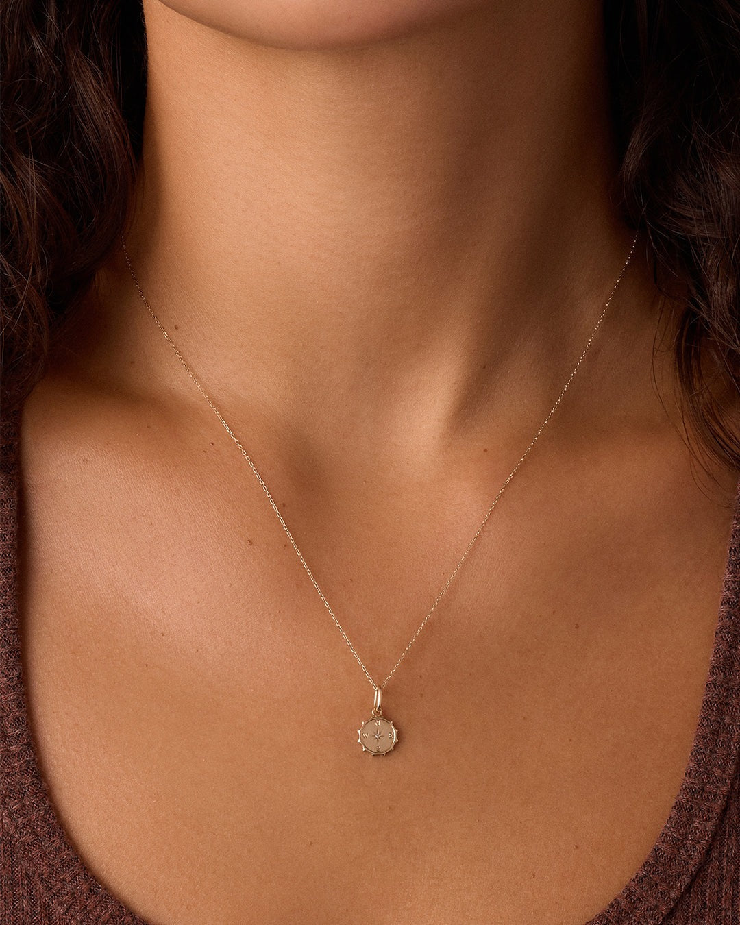 Diamond Compass Charm