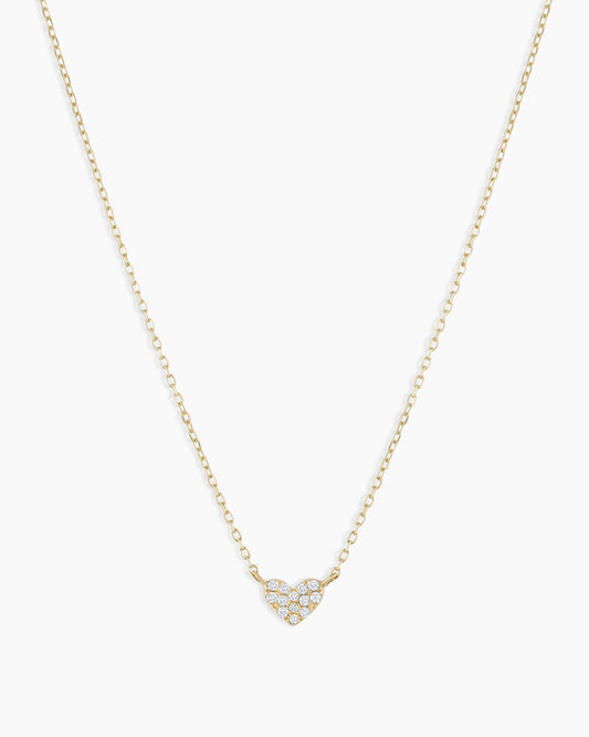 Diamond Pavé Mini Heart Necklace