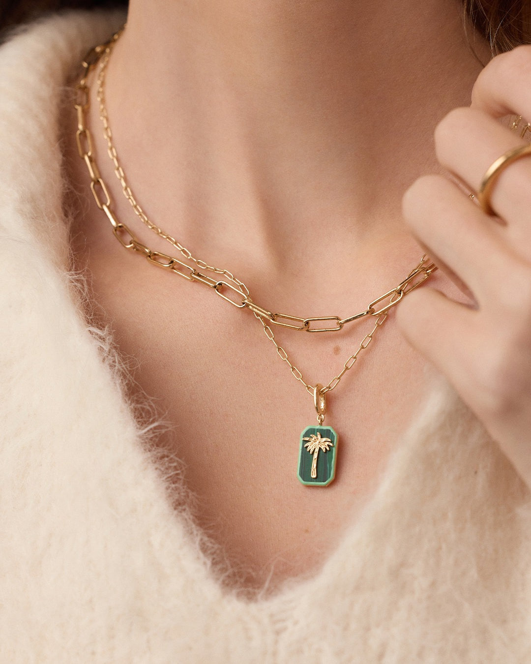 Power Gemstone Parker Charm Necklace Travel